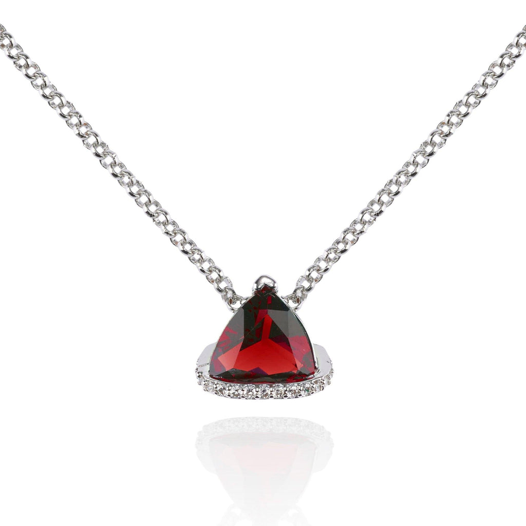 Triangle Red Pendant Necklace for Women - namana.london