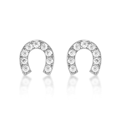 925 Sterling Silver Horse Shoe Stud Earrings for Women - namana.london