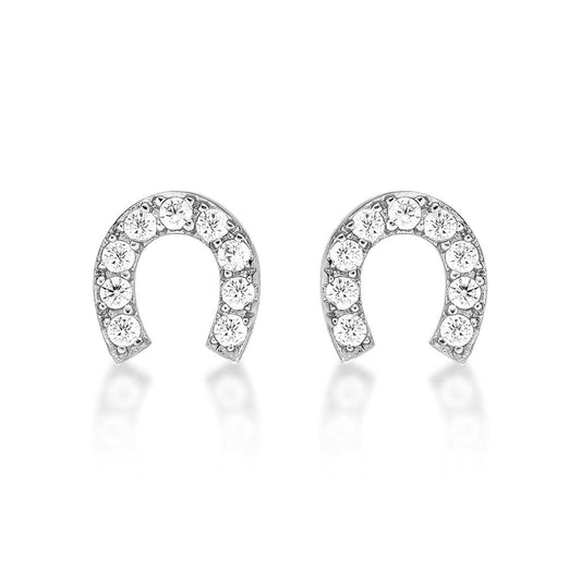 925 Sterling Silver Horse Shoe Stud Earrings for Women - namana.london