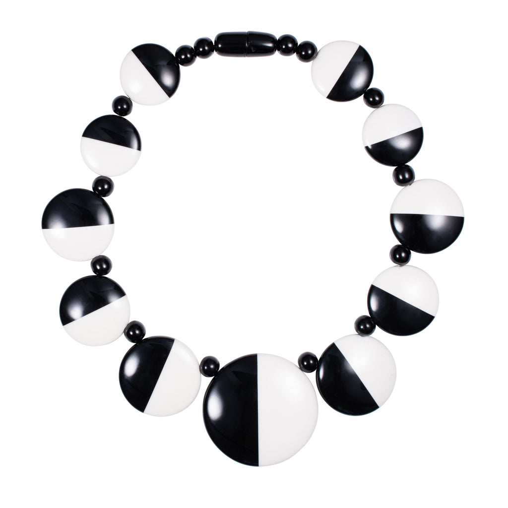 Chunky Black and White Statement Necklace for Women - namana.london
