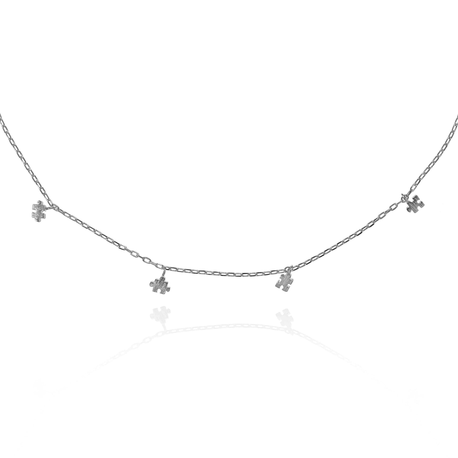 Puzzle Collar Necklace with Jigsaw Charms - namana.london