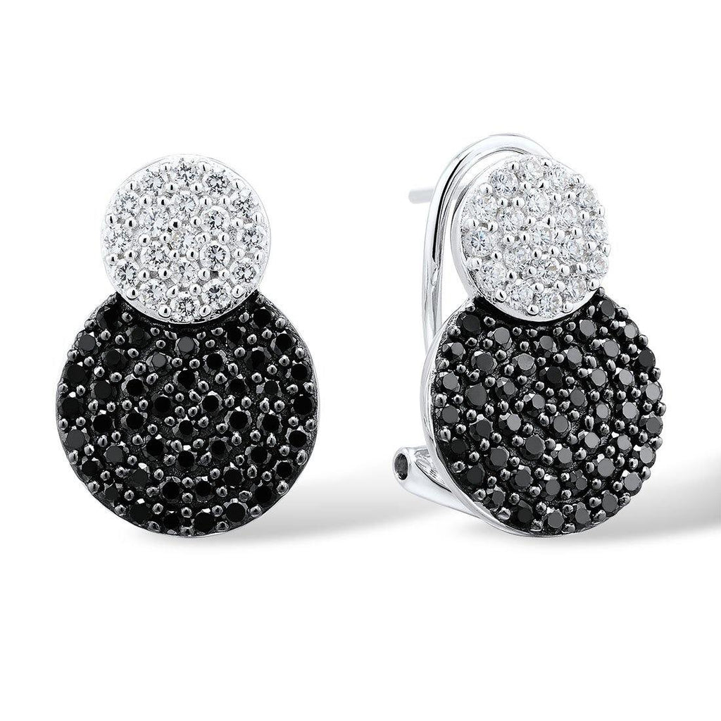 Sterling Silver Black and White Earrings for Women - namana.london