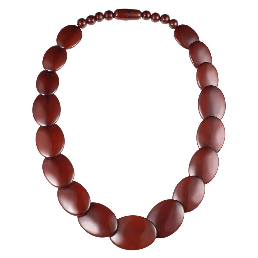Long Brown Chunky Statement Necklace for Women