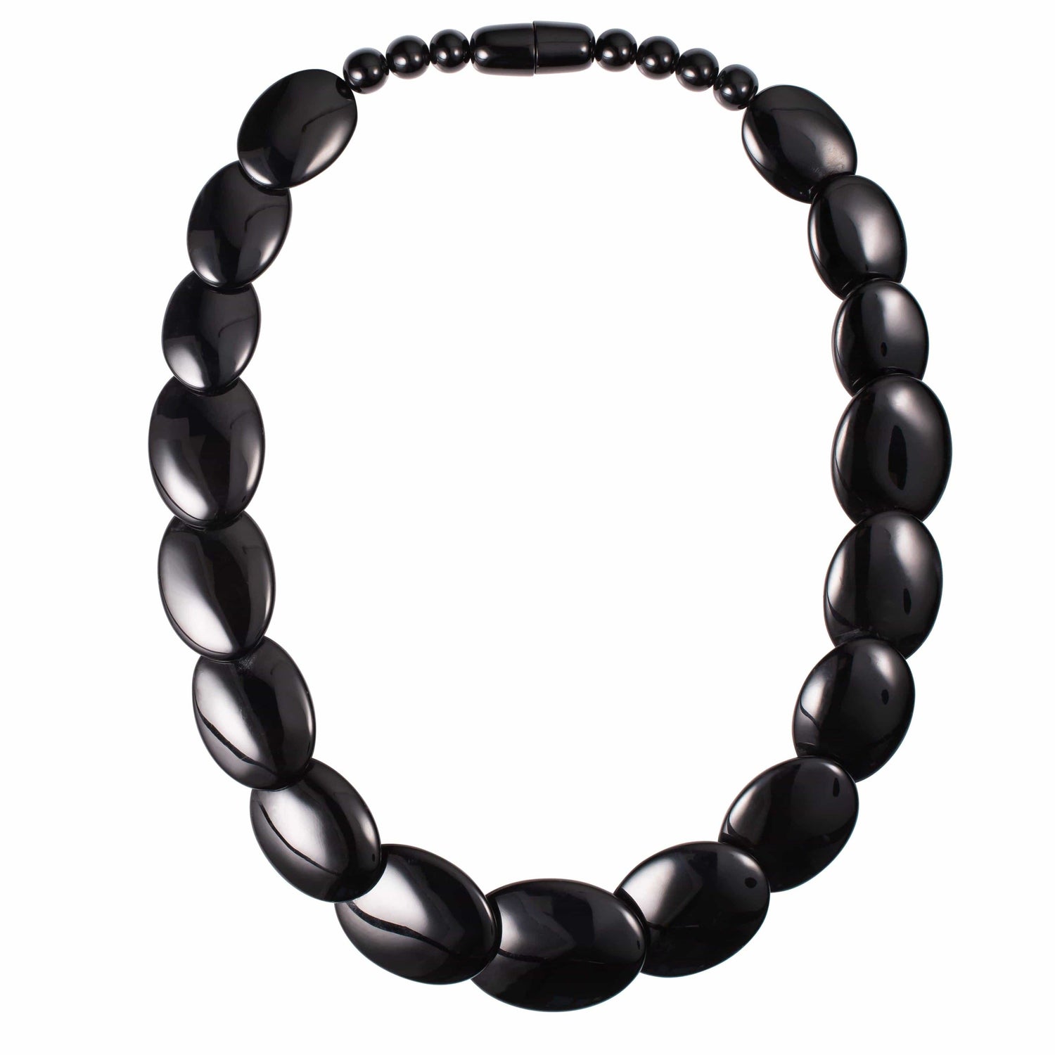 Long Black Chunky Statement Necklace for Women - namana.london