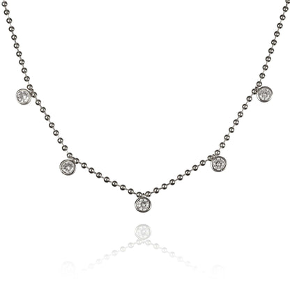Beaded Choker Necklace for Women with Round Stones - namana.london