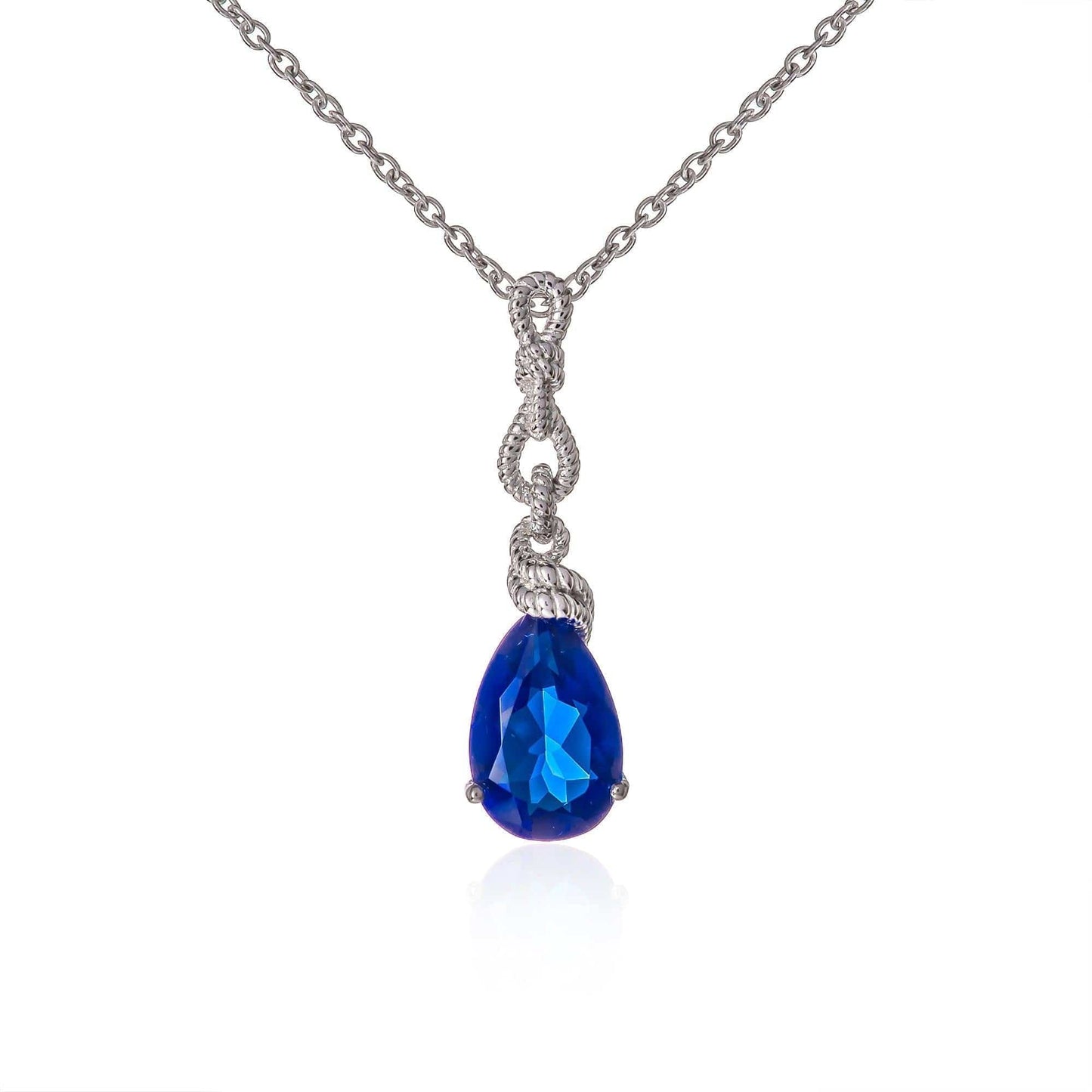 925 Sterling Silver Royal Blue Teardrop Pendant Necklace for Women - namana.london
