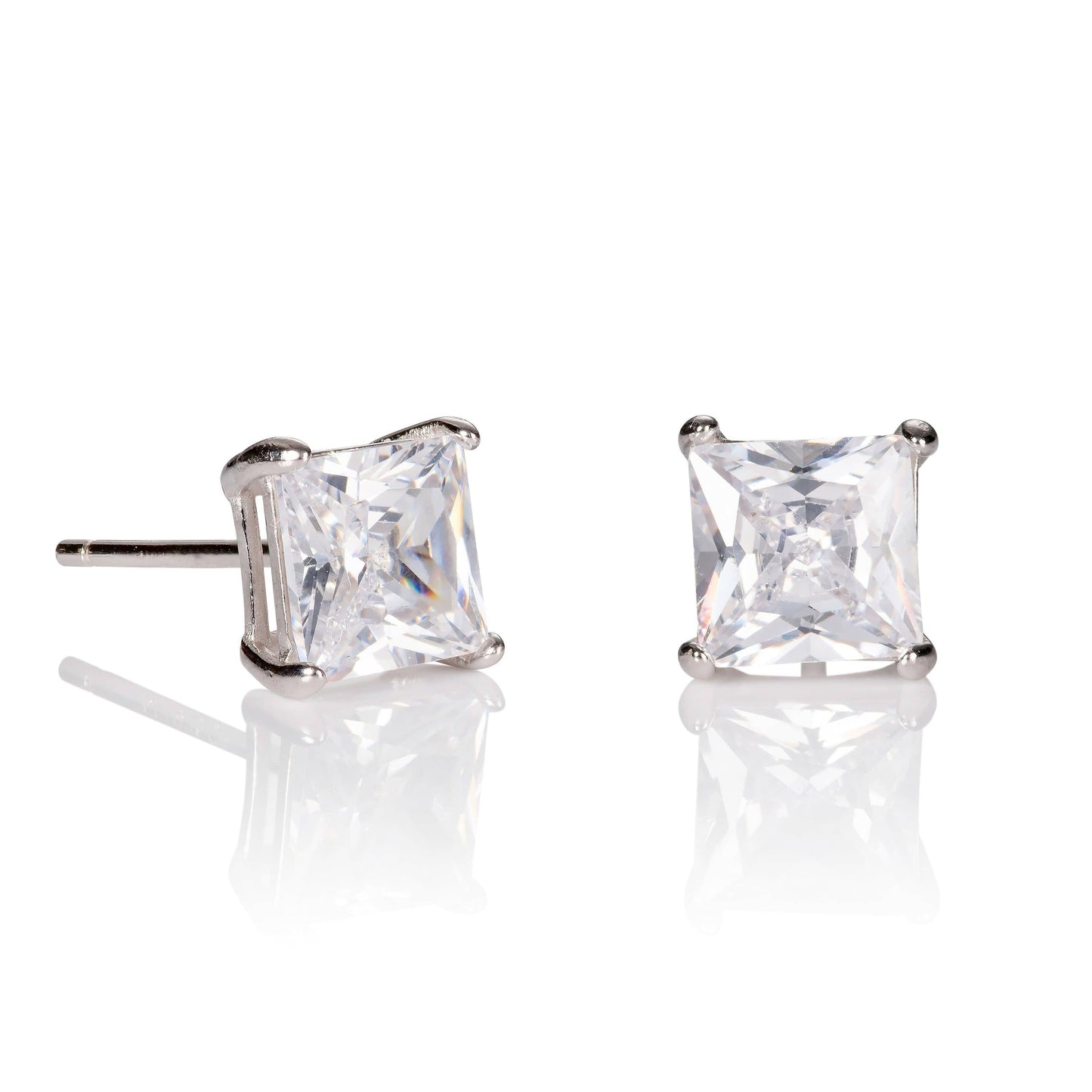 Square Cubic Zirconia Stud Earrings for Women - namana.london
