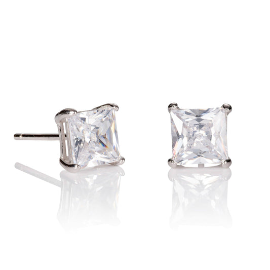 Square Cubic Zirconia Stud Earrings for Women - namana.london