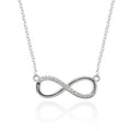 Sterling Silver Infinity Necklace with Cubic Zirconia - namana.london