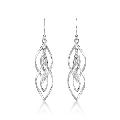 925 Sterling Silver Long Spiral Dangling Earrings for Women - namana.london