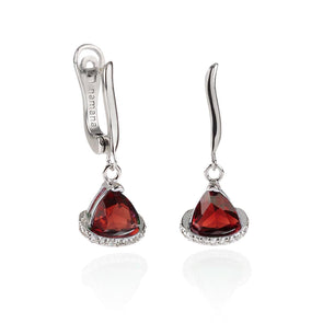 Triangle Red Drop Earrings for Women - namana.london