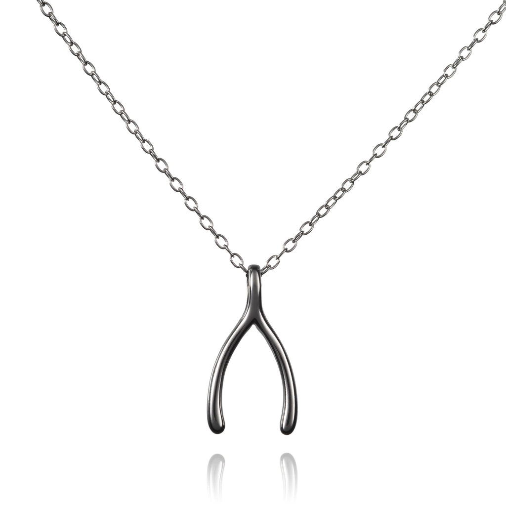Sterling Silver Wishbone Pendant Necklace for Women