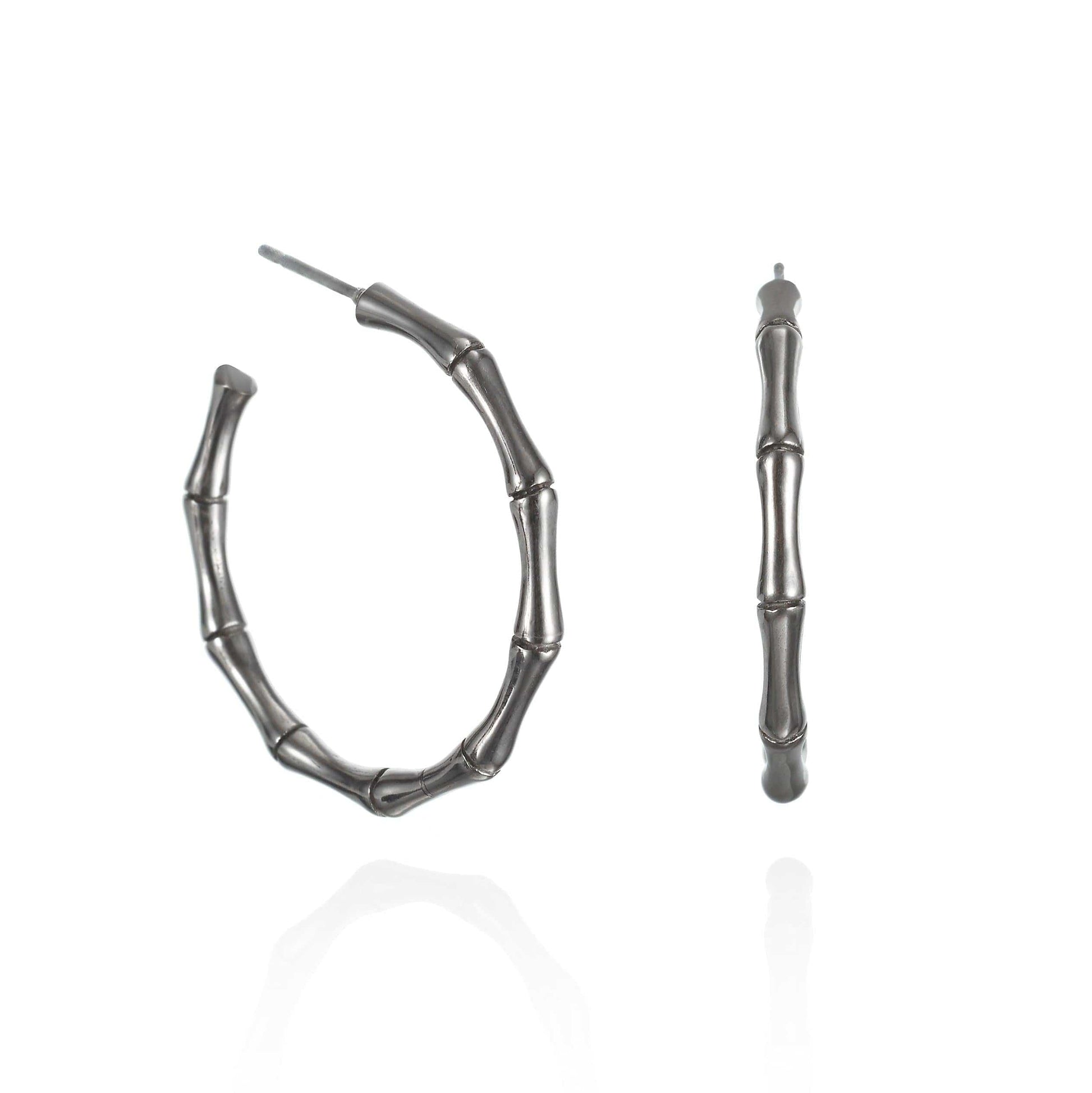 Stainless Steel Bamboo Hoop Earrings - namana.london