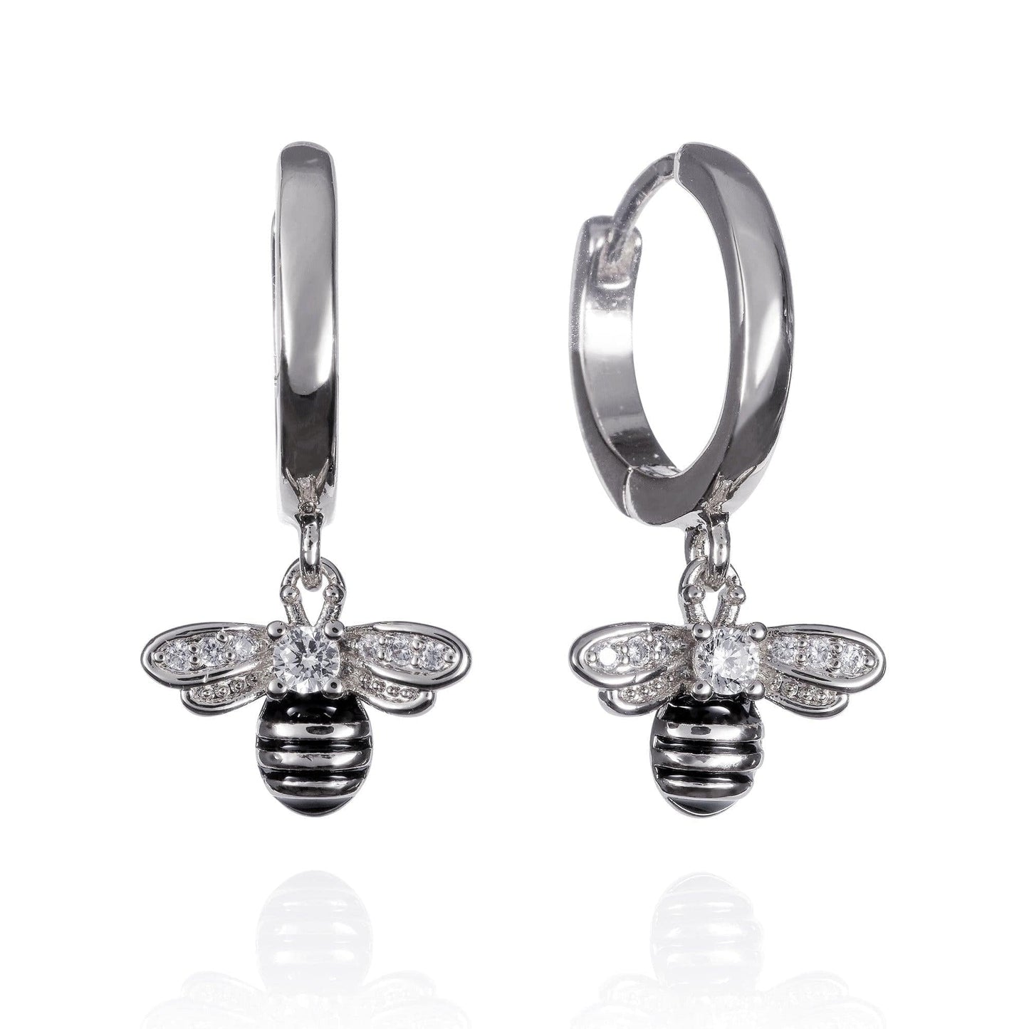 925 Sterling Silver Bumble Bee Hoop Earrings for Women - namana.london