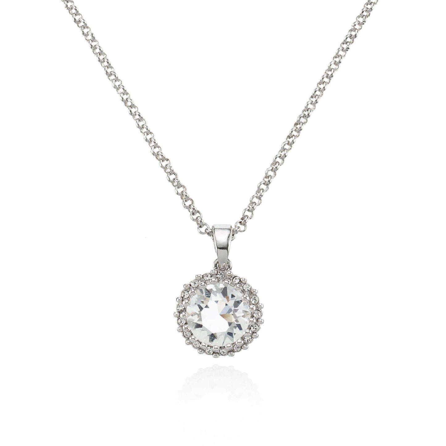 Halo Drop Pendant Necklace with Swarovski Crystals - namana.london