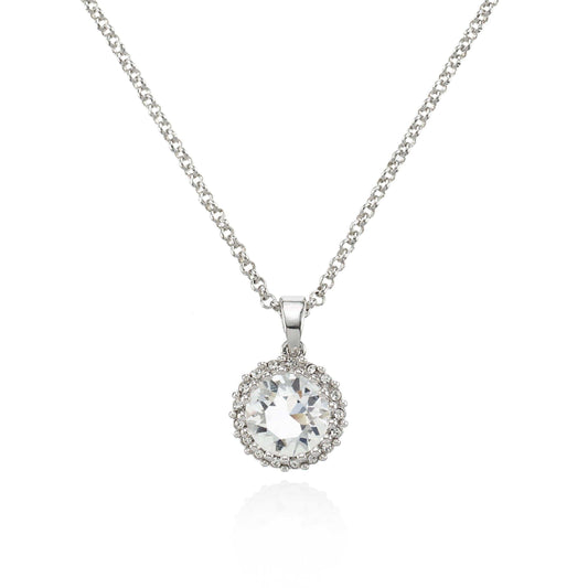 Halo Drop Pendant Necklace with Swarovski Crystals - namana.london