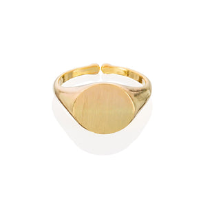Adjustable Gold Signet Ring for Women - namana.london