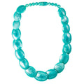 Long Turquoise Blue Chunky Statement Necklace for Women - namana.london