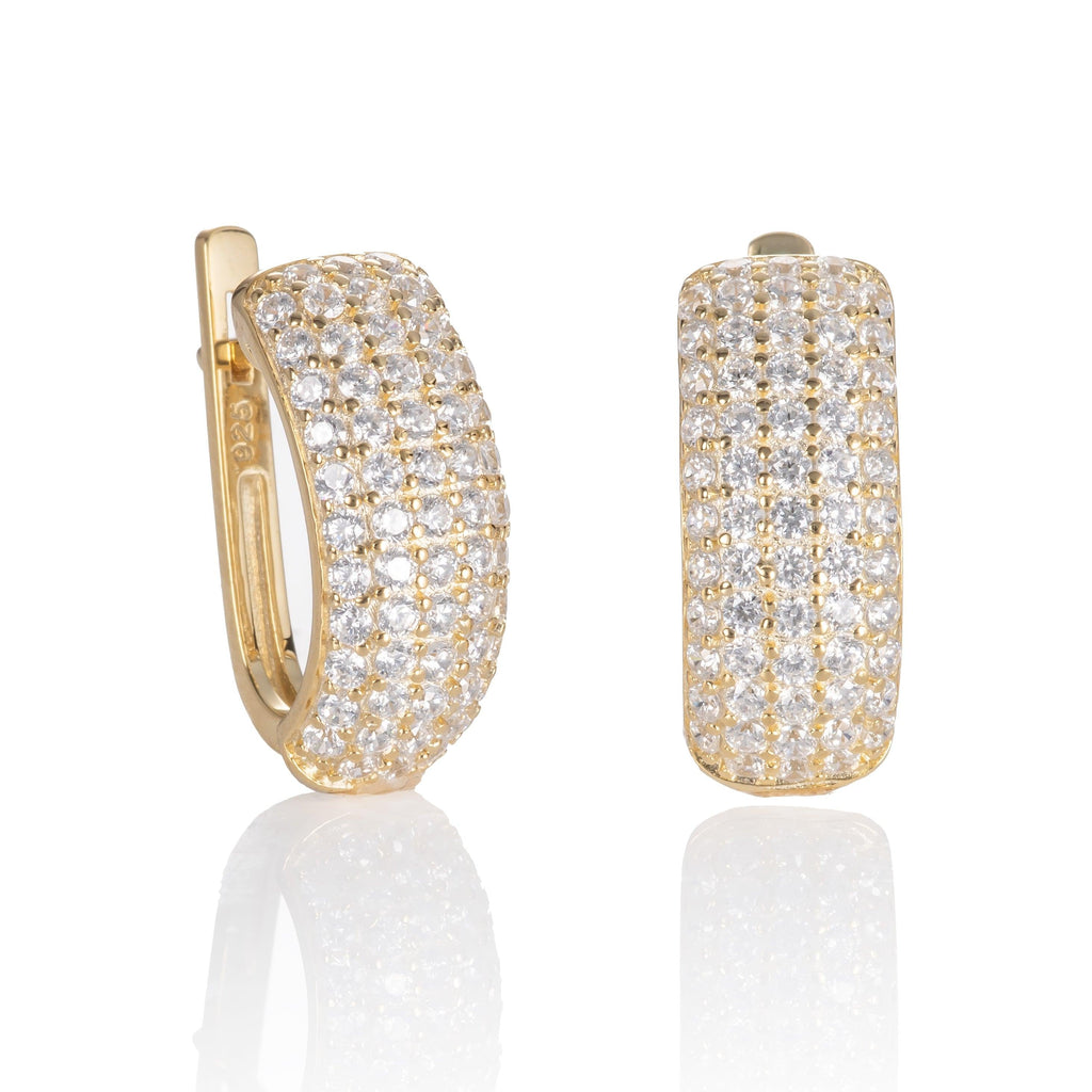 Gold Pave Hoop Earrings for Women - namana.london