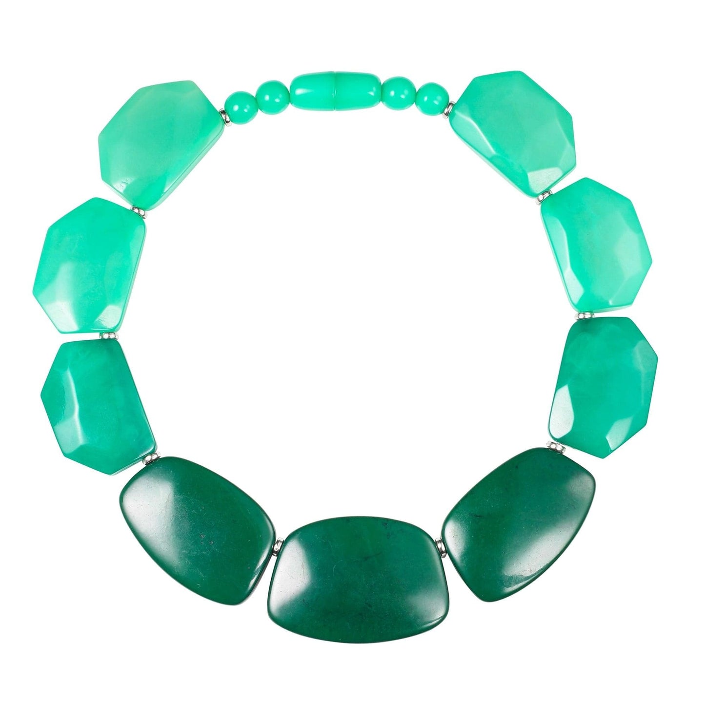 Chunky Green Statement Necklace for Women - namana.london