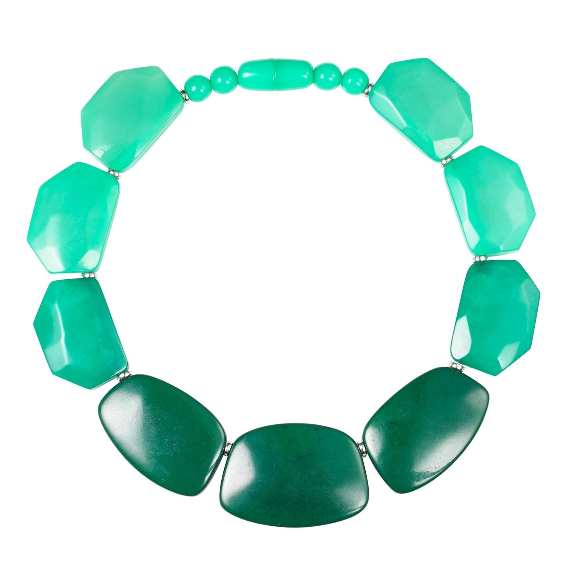 Chunky Green Statement Necklace for Women - namana.london