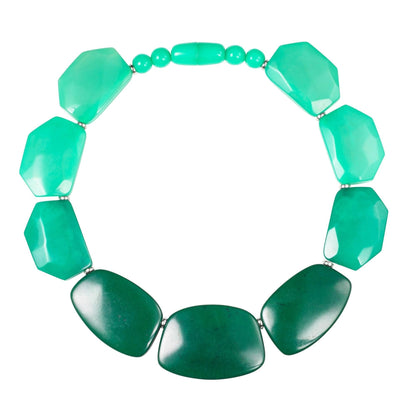 Chunky Green Statement Necklace for Women - namana.london