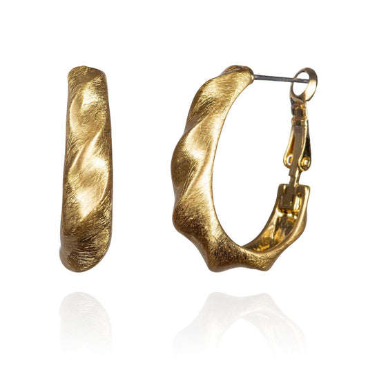 Gold Plated Large Twisted Hoop Earrings for Women - namana.london