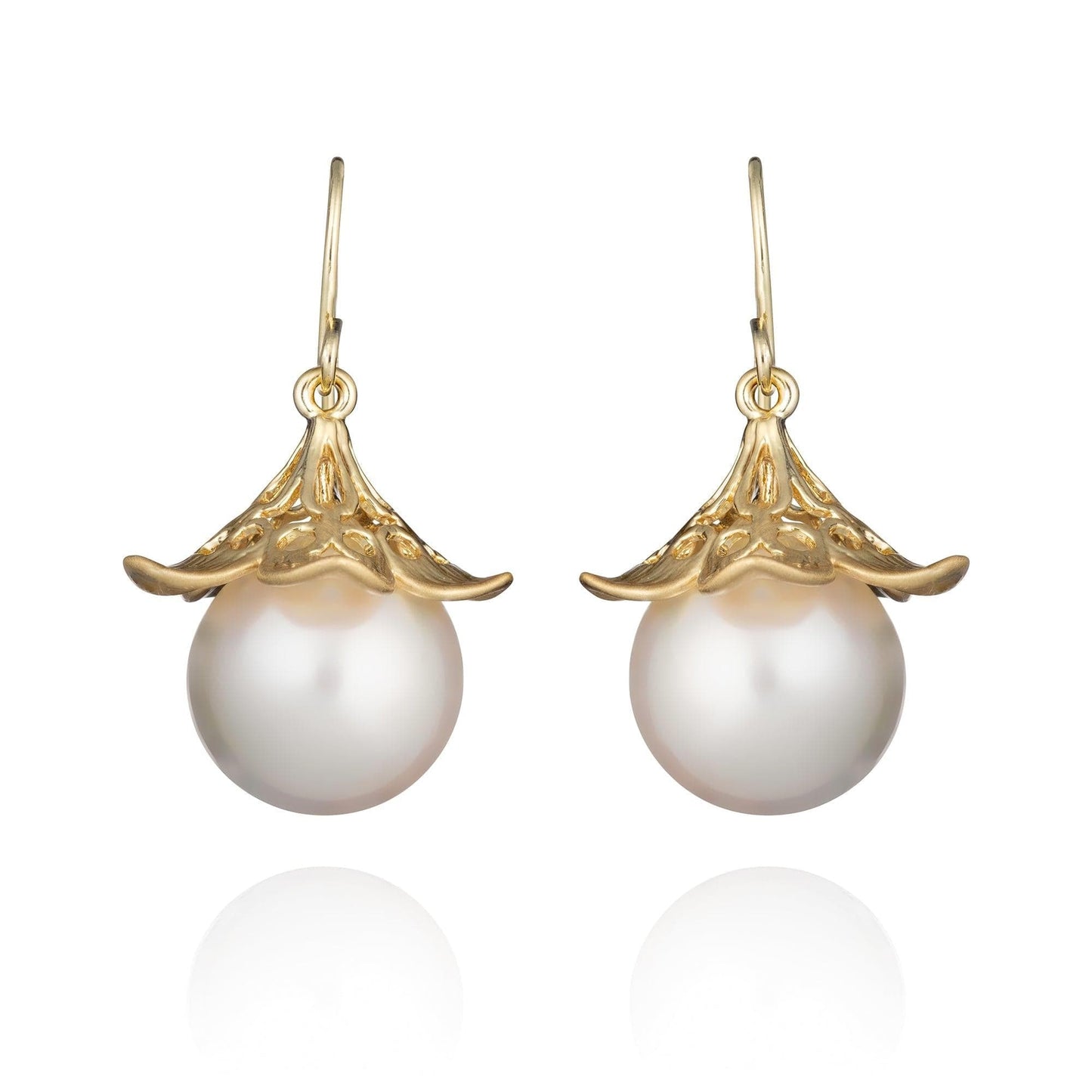 Large Gold Plated Pearl Earrings for Women - namana.london