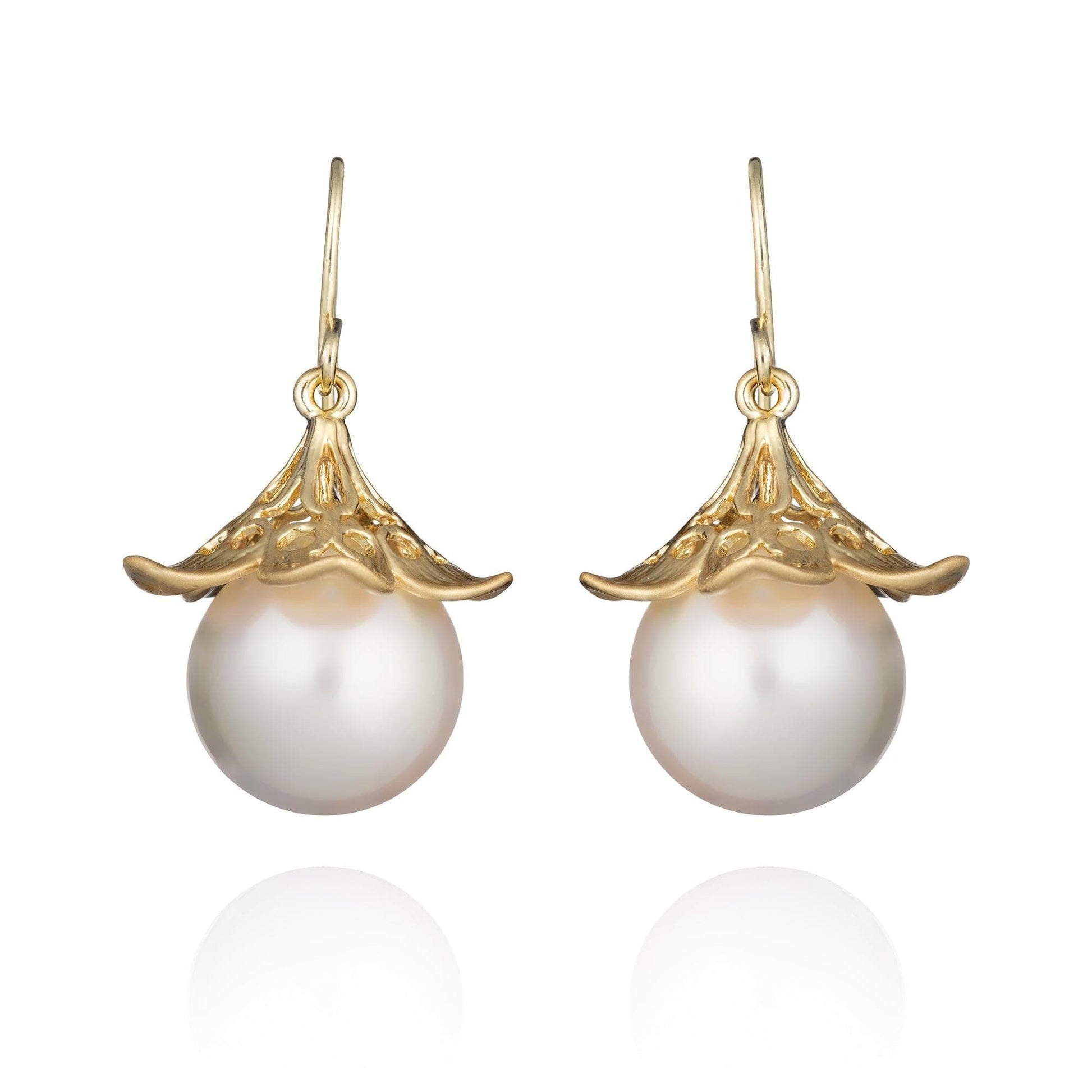 Large Gold Plated Pearl Earrings for Women - namana.london