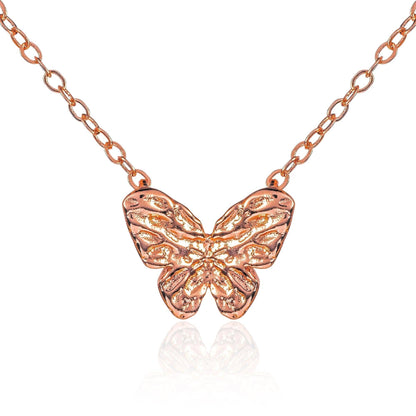 Dainty Rose Gold Plated Butterfly Pendant Necklace for Women - namana.london