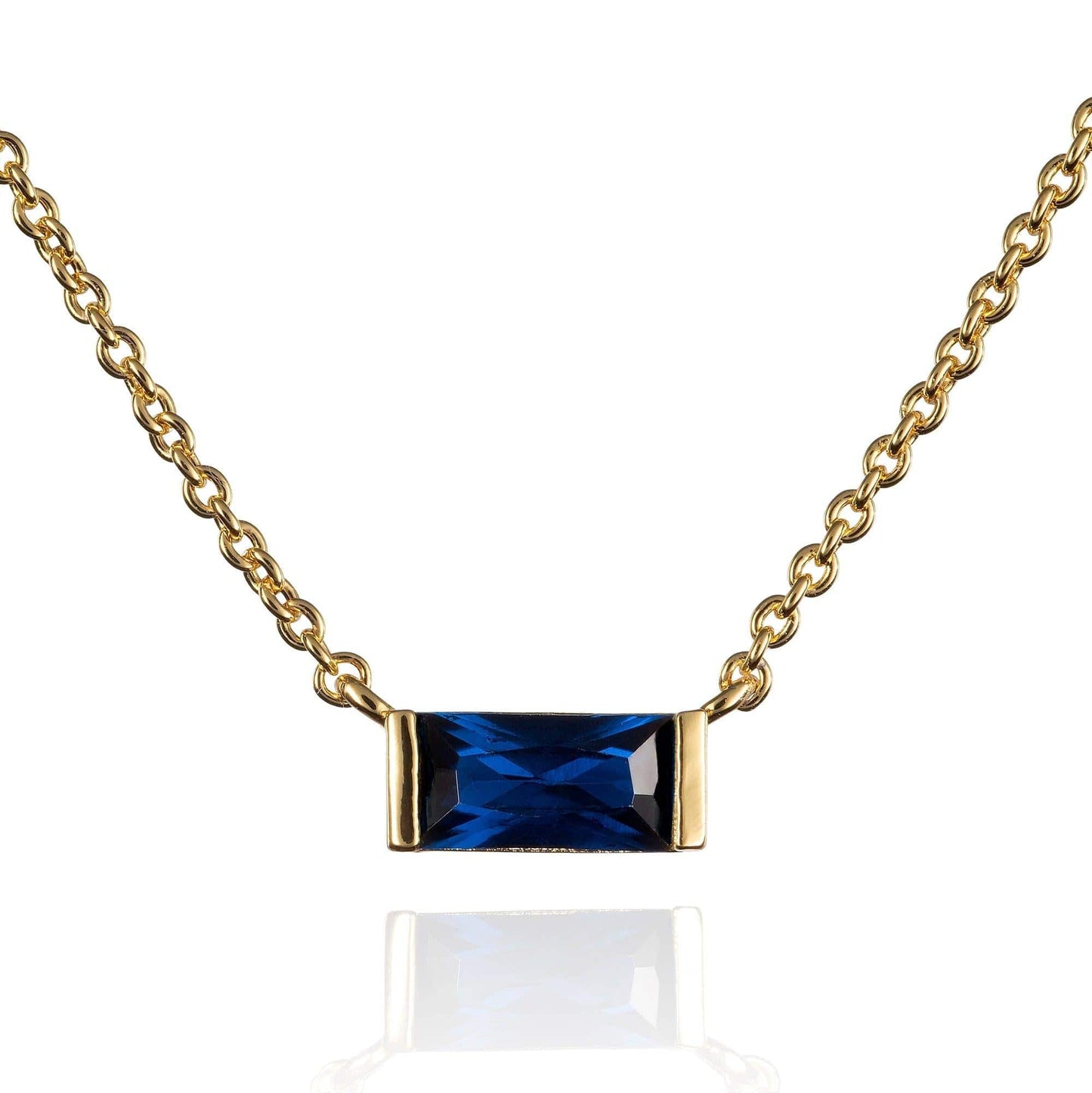 Dainty Blue Necklace in Gold Plated - namana.london