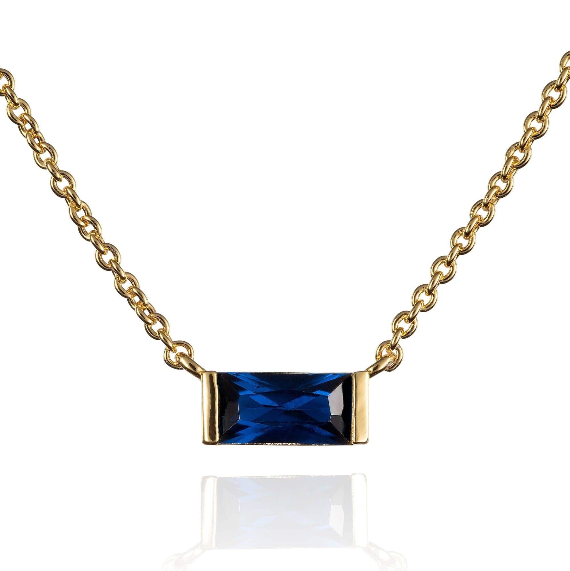 Dainty Blue Necklace in Gold Plated - namana.london