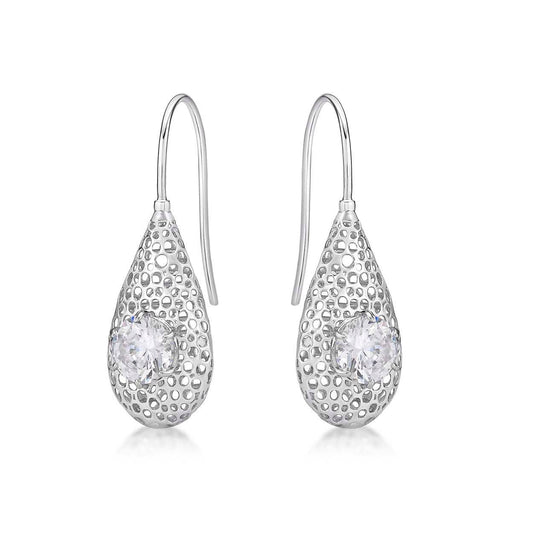 925 Sterling Silver Drop Earrings for Women with Cubic Zirconia Stones - namana.london