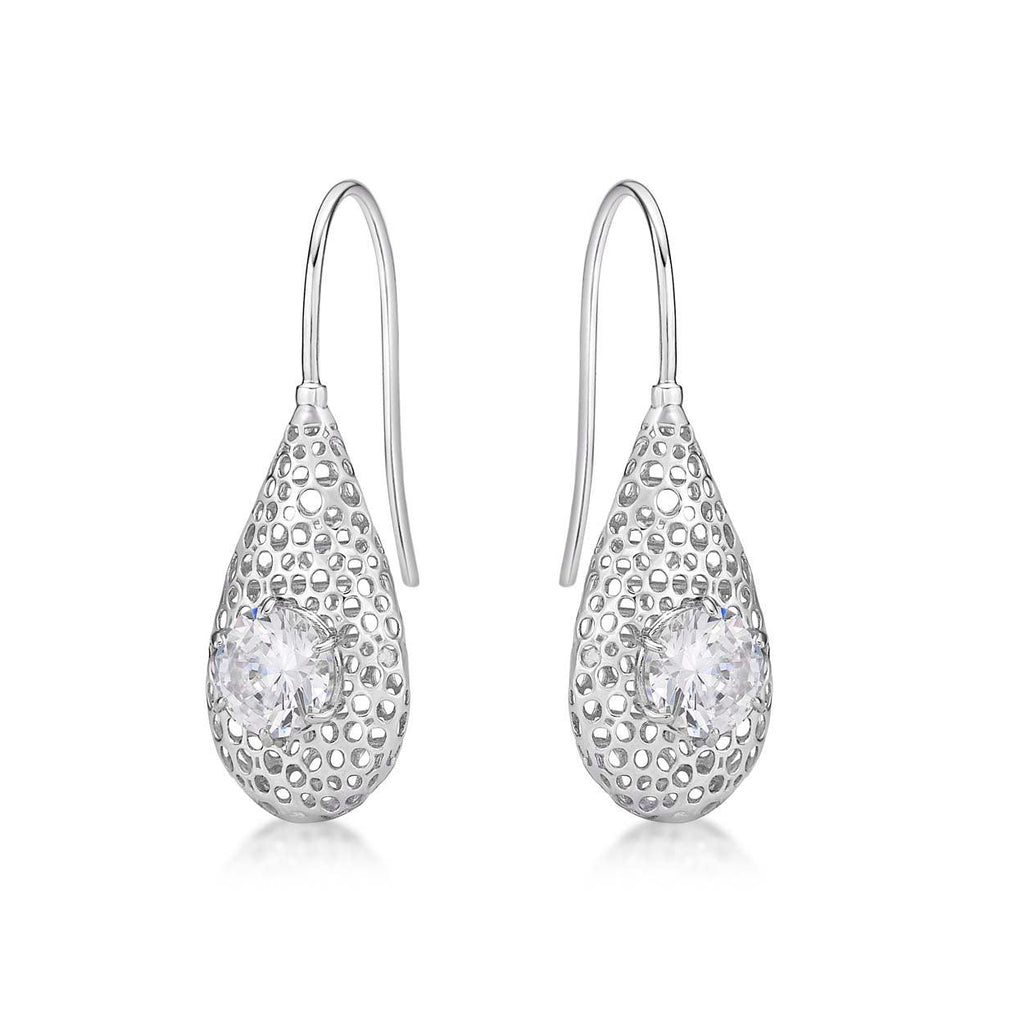 925 Sterling Silver Drop Earrings for Women with Cubic Zirconia Stones - namana.london