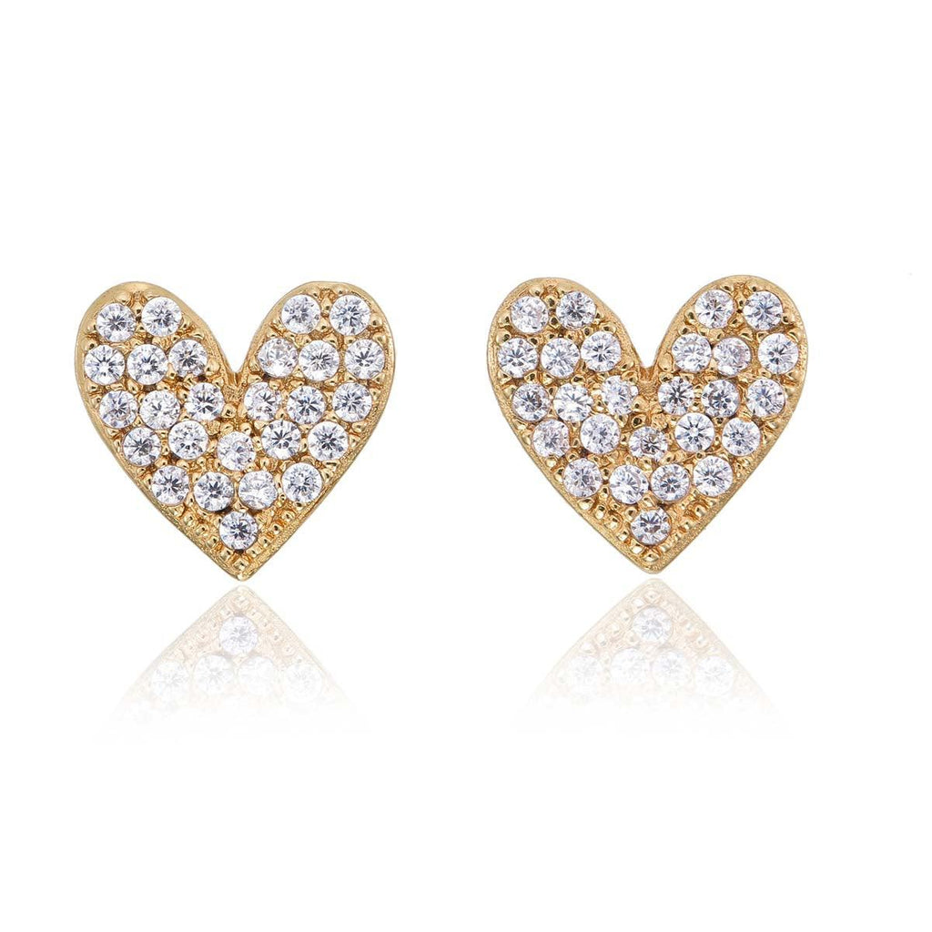 Gold Plated Heart Stud Earrings for Women - namana.london
