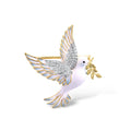 Gold Plated Sterling Silver Dove Brooch for Women - namana.london