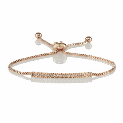 Rose Gold Swarovski Crystal Bar Bracelet - namana.london