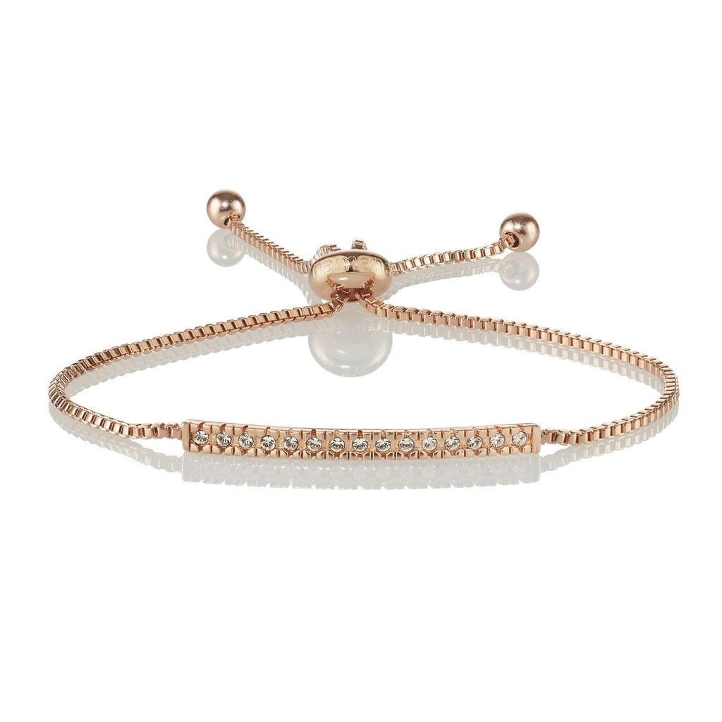 Rose Gold Swarovski Crystal Bar Bracelet - namana.london