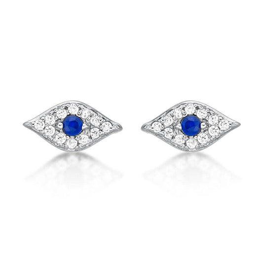 925 Sterling Silver Evil Eye Stud Earrings for Women - namana.london