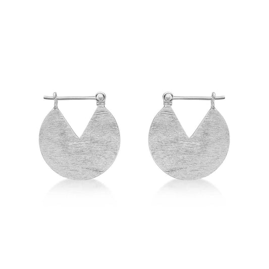 925 Sterling Silver Brushed Finished Small Hoop Earrings for Women - namana.london