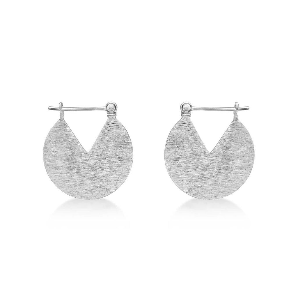 925 Sterling Silver Brushed Finished Small Hoop Earrings for Women - namana.london