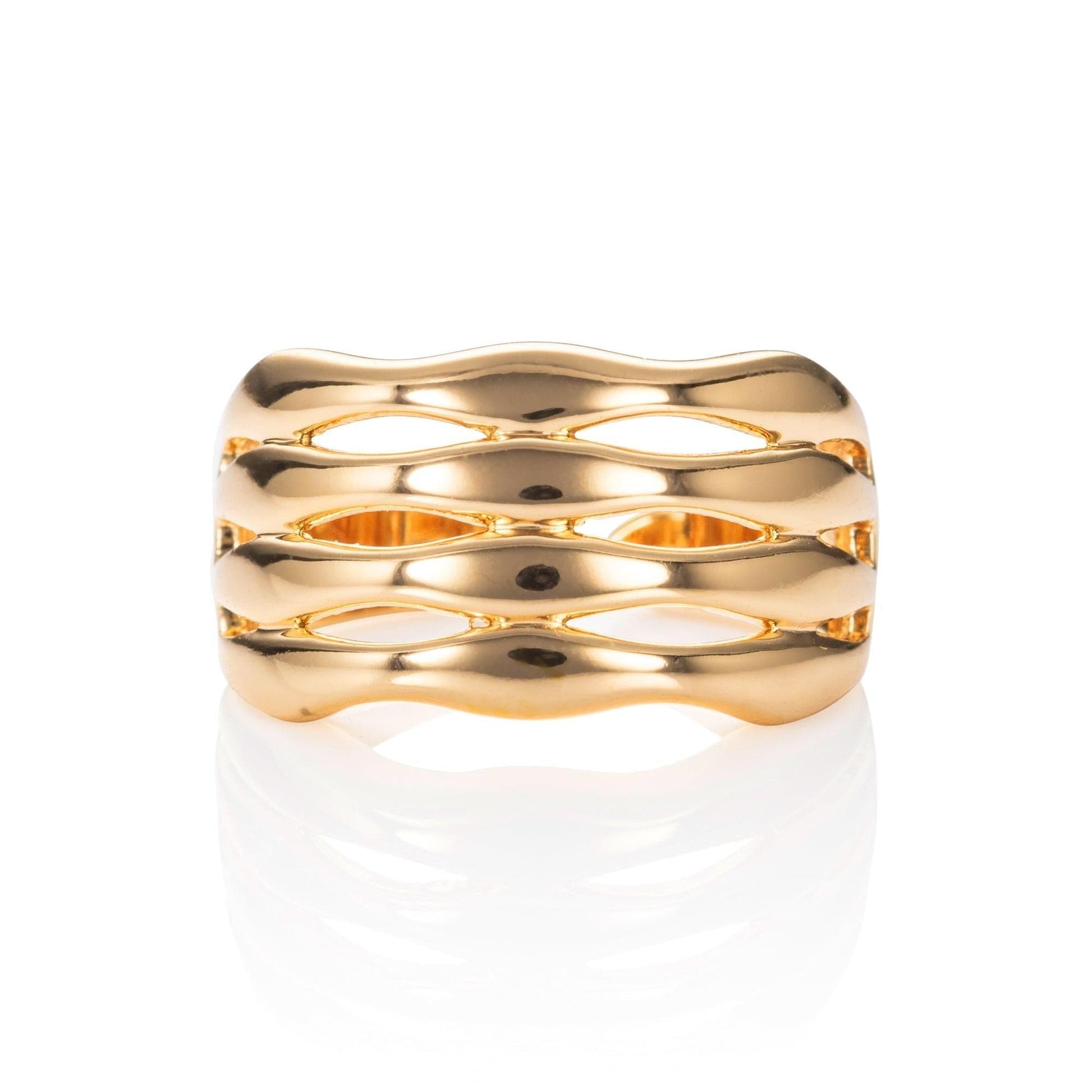 Adjustable Large Gold Dress Ring for Women - Chunky Cocktail Rings namana.london Adjustable Large Gold Dress Ring for Women - Chunky Cocktail Rings namana.london