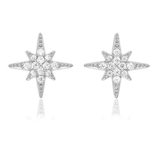 925 Sterling Silver North Star Stud Earrings for Women - namana.london
