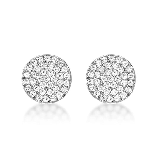925 Sterling Silver Round Disc Stud Earrings for Women - namana.london