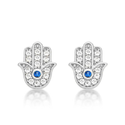 Sterling Silver Hamza Hand Stud Earrings for Women - namana.london