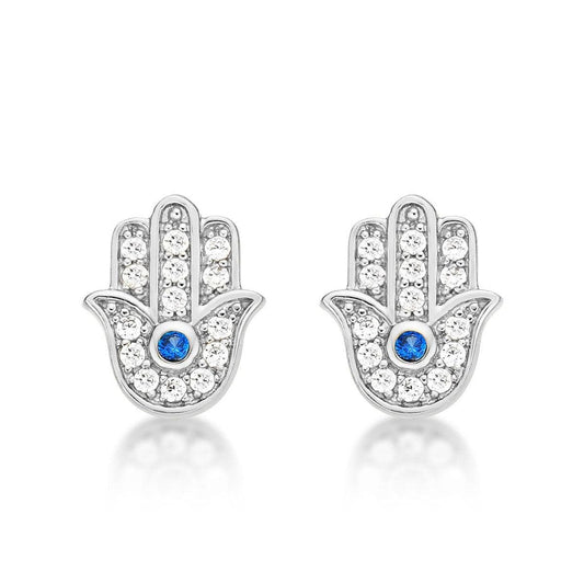 Sterling Silver Hamza Hand Stud Earrings for Women - namana.london