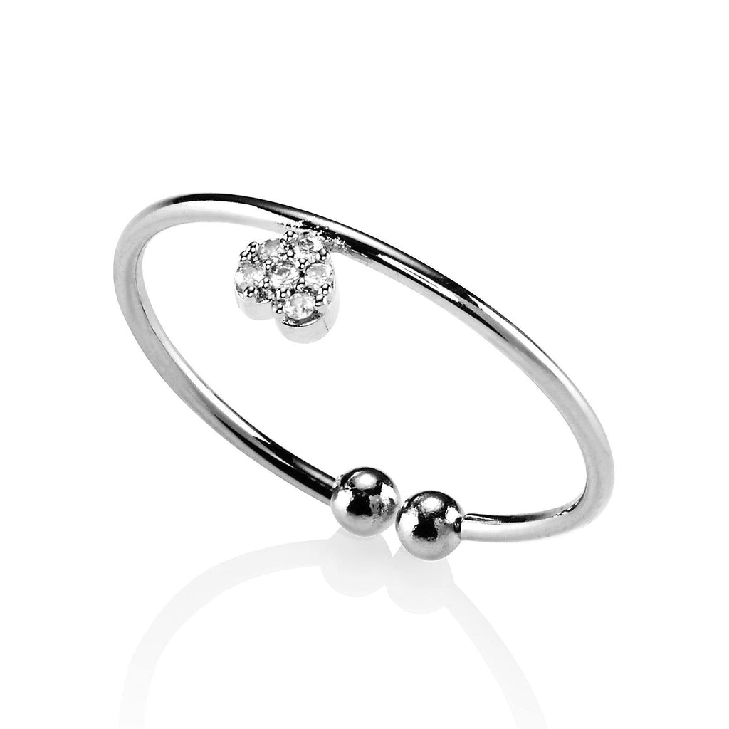 Dainty Silver Heart Ring for Women with Cubic Zirconia - namana.london