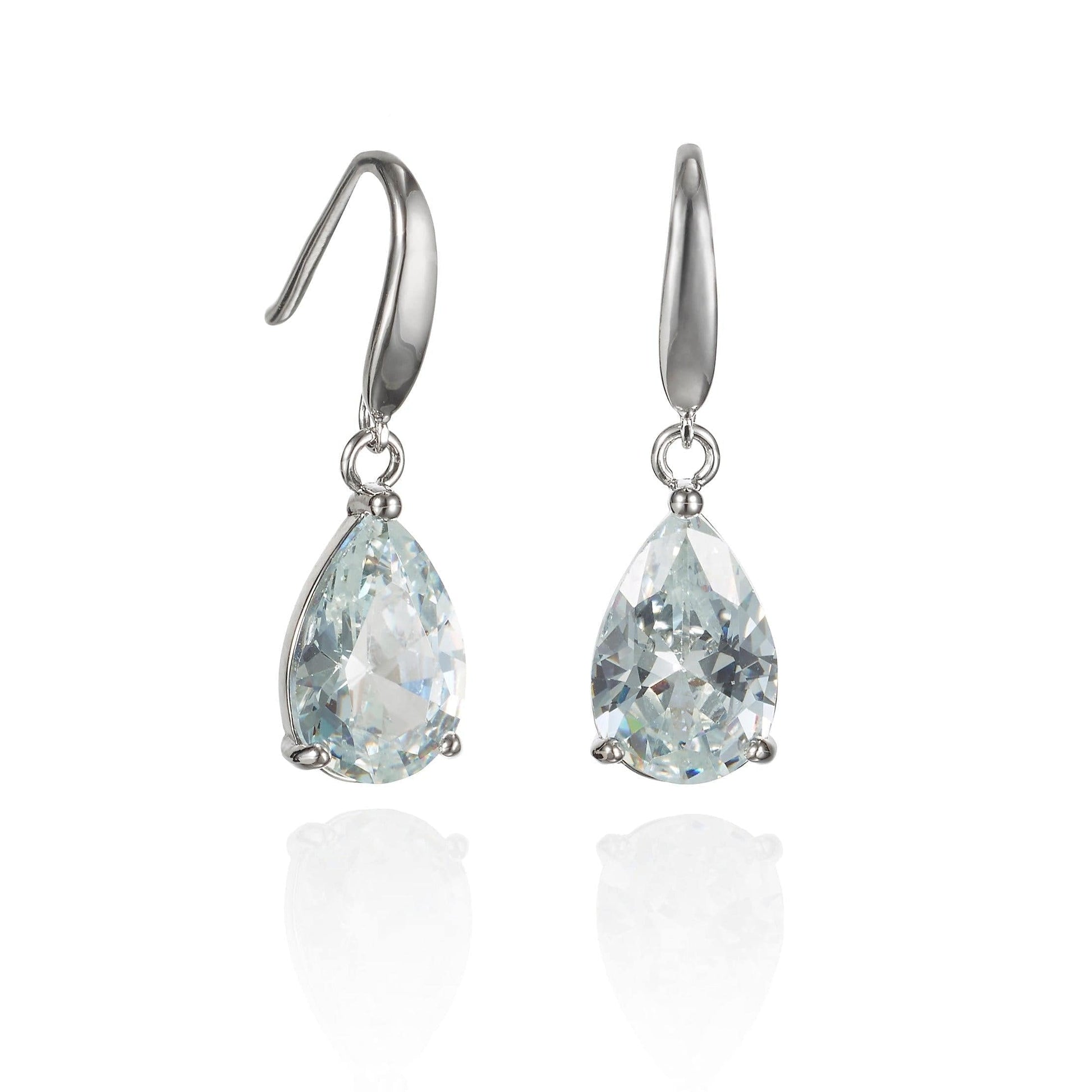Pear Drop Earrings with White Cubic Zirconia - namana.london