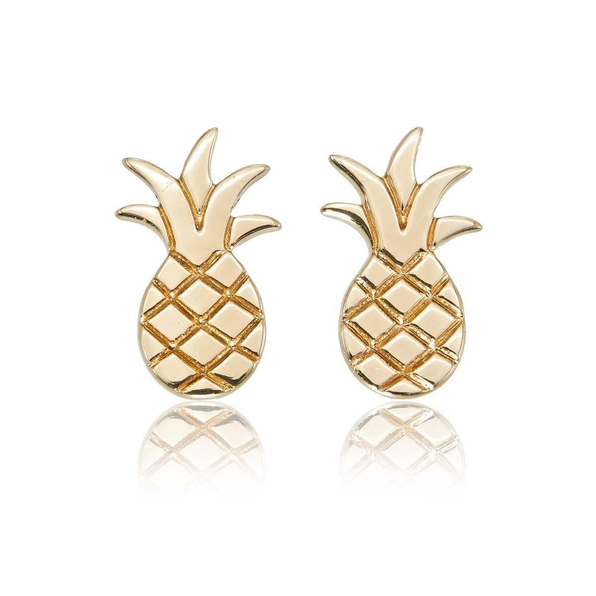 Small Gold Plated Pineapple Stud Earrings for Women - namana.london