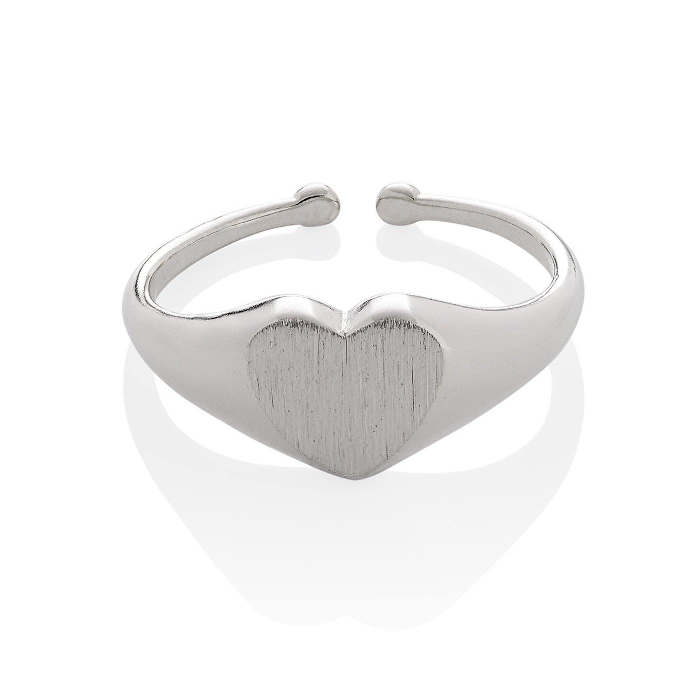 Adjustable Signet Ring for Women in a Heart Motif - namana.london